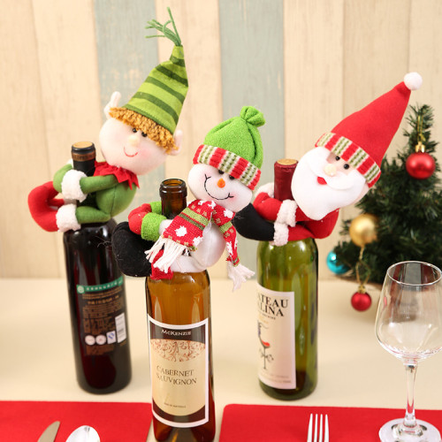 Santa Claus Snowman Wine Bottle Set Wine Bottle Holder Decoration