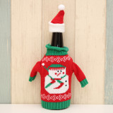 Christmas Wine Bottle Cover Handmade Sweater Santa Claus Snowman Reindeer Wine Bottle Covers