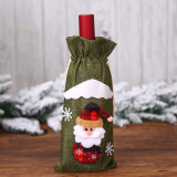 Christmas Wine Bag Burlap Doll Red Wine Bottle Set
