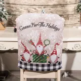 Christmas Chair Covers Slogan Gnome Snowflake Dining Chair Decoration for Xmas Holiday