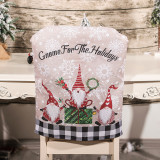Christmas Chair Covers Slogan Gnome Snowflake Dining Chair Decoration for Xmas Holiday