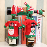Christmas Wine Bottle Cover Christmas Embroidery Santa Claus Snowman Reindeer Wine Bottle Cover