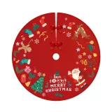 Christmas Red Plaids Tree Skirt Snowflake Santa Claus Trim for Christmas Decorations