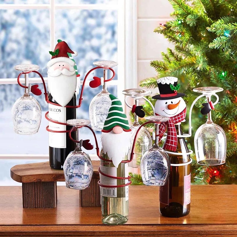 Christmas Snowman Goblet Wine Rack Crafts
