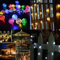 Christmas Decoration Twinkle Crystal Ball Lights Solar Powered for Yard Home Wedding Party