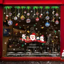Christmas Window Wall Stickers Santa Claus Train Hanging Xmas Decoration