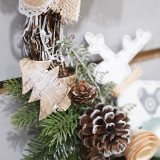 Christmas & Thanksgiving Pine Cones and Bells Wreath for Front Door Indoor Home Decor