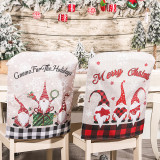 Christmas Chair Covers Slogan Gnome Snowflake Dining Chair Decoration for Xmas Holiday