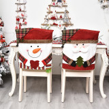 Christmas Chair Covers Cute Hat Santa Snowman Deer Dining Chair Decoration for Xmas Holiday