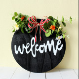 Thanksgiving Round Card Welcome Ornaments Hang Door Wreath