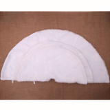 Christmas Tree Skirt 48in White Faux Fur Plush Trim for Holiday Decorations