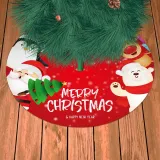 Christmas Red Plaids Tree Skirt Snowflake Santa Claus Trim for Christmas Decorations