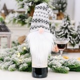 Christmas Knitted Hat Faceless Doll Wine Lid Wine Bottle Decoration