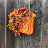 Thanksgiving Pumpkins and Sunflowers Hanging Ornaments Door Wreath for Front Door Indoor Home Decor