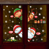 Christmas Window Wall Stickers Santa Claus Reindeer Snowman Elk Christmas Decoration