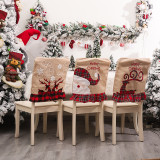 Christmas Chair Covers Plaids Deer Santa Slogan Dining Chair Decoration for Xmas Holiday