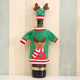 Christmas Wine Bottle Cover Christmas Embroidery Santa Claus Snowman Reindeer Wine Bottle Cover