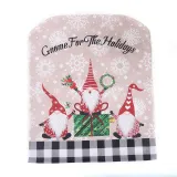 Christmas Chair Covers Slogan Gnome Snowflake Dining Chair Decoration for Xmas Holiday