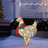 LED Lights Lantern Chicken Christmas Day Atmosphere Garden Decoration Ornaments Luminous Card