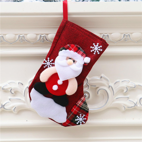 Christmas Snowflakes Tree Santa Deer Bear Snowman Socks Gifts Bags Decoration