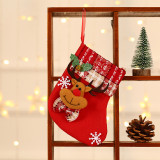 Christmas Red Plaids Santa Deer Bear Snowman Socks Gifts Bags Decoration