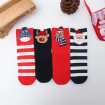 Women 4 Pairs Of Christmas Socks Winter Warm Girl Socks