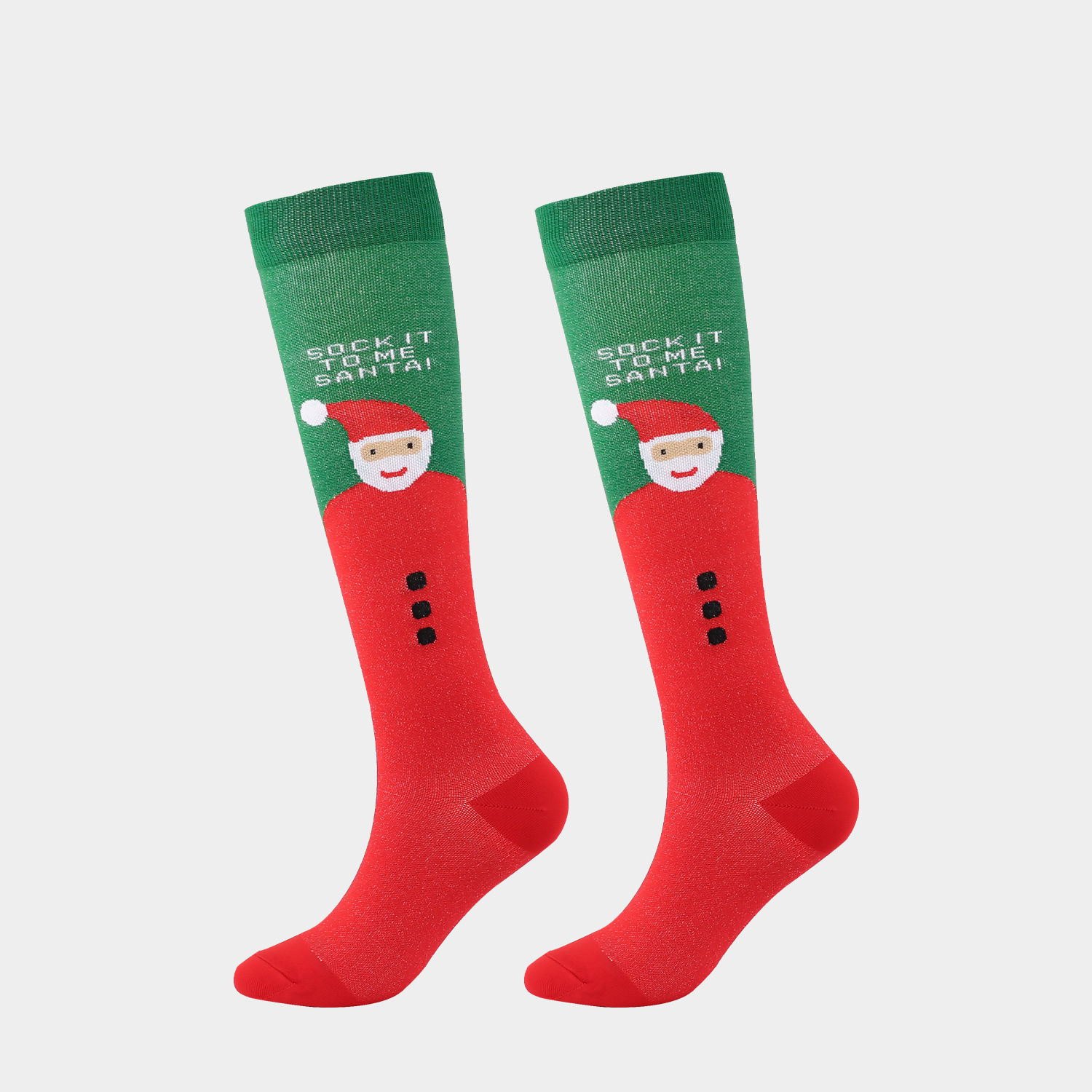 Adults Christmas Socks Snowman Green Stripes Festive Compression Socks Christmas Gifts