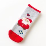 5 Pairs of Kids Christmas Socks Autumn Winter Fashion Cartoon Pattern Snowman Socks