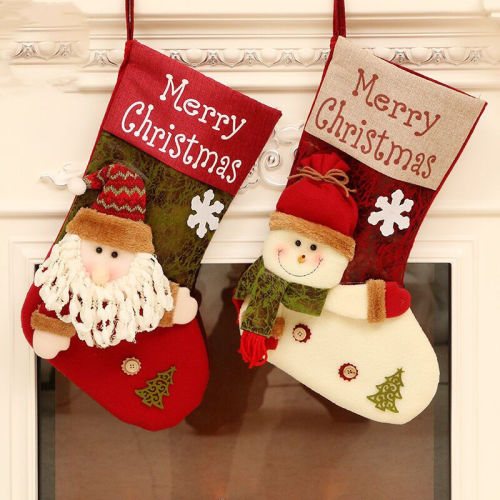 Christmas Stocking Socks Gift Bag for Tree Decoration Christmas Ornament Candy Pouch Bag