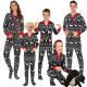 Christmas Family Matching Sleepwear Prints Deer Snow Black Jumpsuit Onesies Pajamas