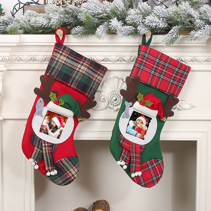 Christmas Decoration Transparent Photo Frame Christmas Gift Socks