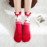 Women 4 Pairs Of Christmas Socks Winter Warm Girls Santa Socks