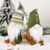 Christmas Knitted Non-Woven Fabric Standing Faceless Doll Green Santa Ornaments