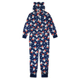 Christmas Family Matching Sleepwear Santa Snowflake Prints Onesie Jumpsuit Pajamas