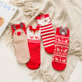 Women 4 Pairs Of Christmas Socks Winter Warm Girls Santa Socks