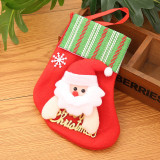 Christmas Santa Deer Bear Snowman Stripes Stocks Gifts Bag Decoration