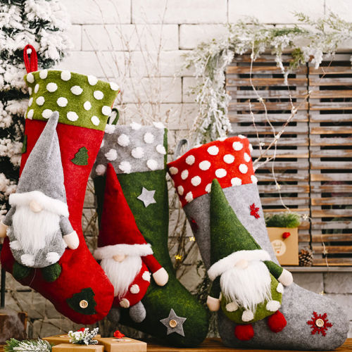 Christmas Decoration Socks Faceless Santa Gift Socks