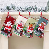 Christmas Snowflakes Santa Deer Bear Snowman Socks Gifts Bags Decoration