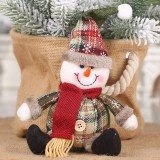 Christmas Plaid Button Ball Christmas Pendant Fat Snowman Elk Decoration
