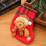 Christmas Red Plaids Santa Deer Bear Snowman Socks Gifts Bags