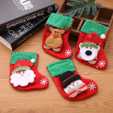 Christmas Green Sequins Santa Deer Bear Snowman Socks Gifts Bags
