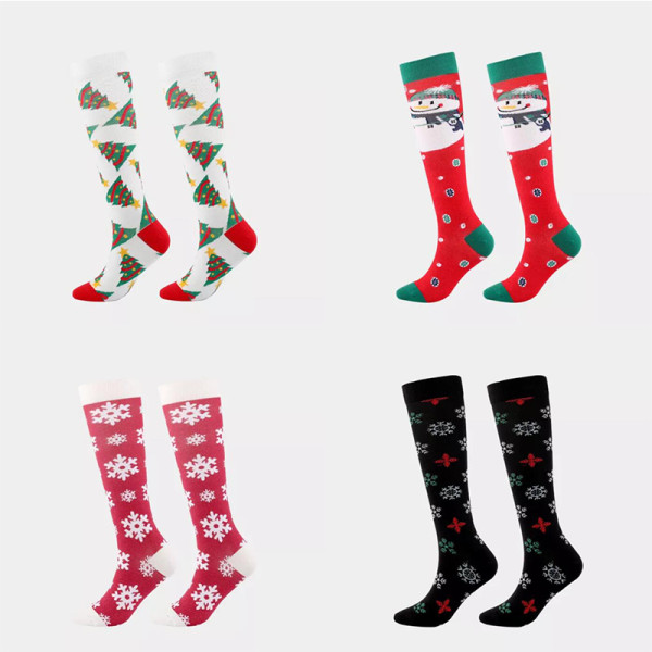 Adults Christmas Socks Chritsmas Tree Snowflakes Winter Warm Festive Compression Socks Christmas Gifts