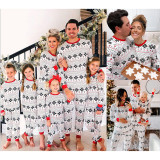 Christmas Matching Family Pajamas White Pattern Printed Christmas Pajamas