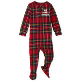 Christmas Family Matching Sleepwear Pajamas Sets We Are Family 2022 Slogan Tops And Plaids Pants With Baby Cloth