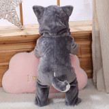 Baby Grey Corgi Huskie Cute Dog Fannel Onesie Kigurumi Pajamas Animal Costumes for Unisex Babys