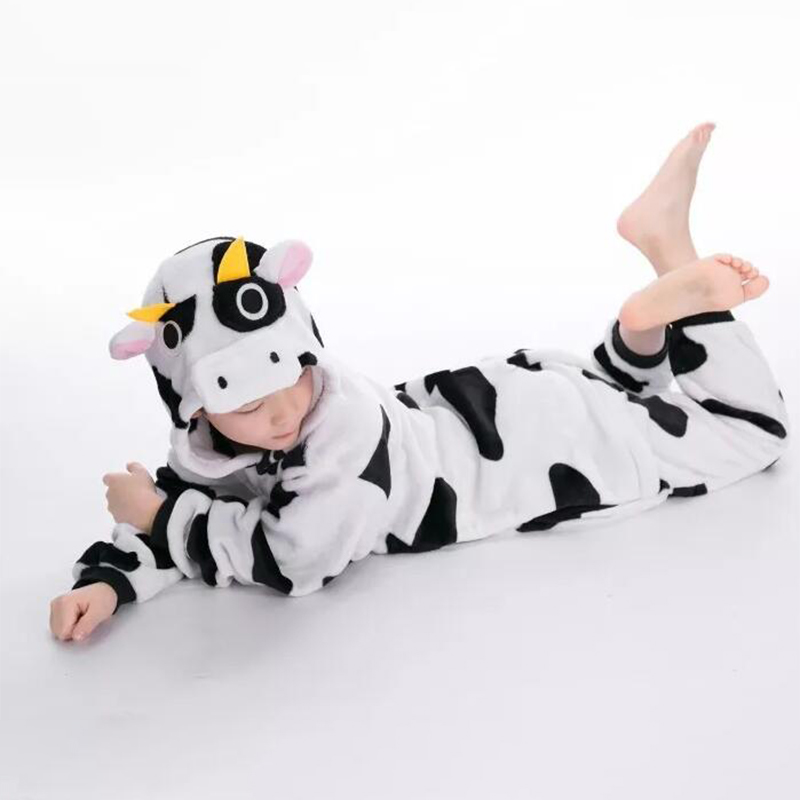 Kids Cow Onesie Kigurumi Pajamas Kids Animal Costumes for Unisex Children