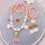 3PCS Kid Girls Ombre Scale Mermaid Tail Bikini Sets Swimwear With Free Garland Color Random