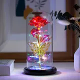 LED Eternal Butterfly Flower Glass Cover Rose Gold Foil Gifts