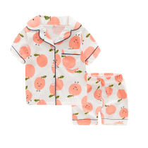 Toddler Kids Girl Smiling Pear Summer Short Pajamas Sleepwear Set Cotton Pjs