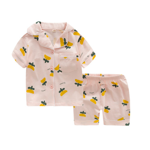 Toddler Kids Girl Sun Flower Summer Short Pajamas Sleepwear Set Cotton Pjs